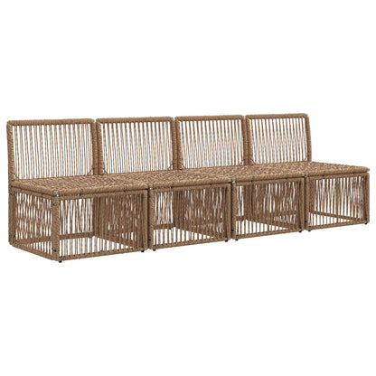 4-zits bank 4 pcs 4-Aantal zitplaatsen Beige poly rattan