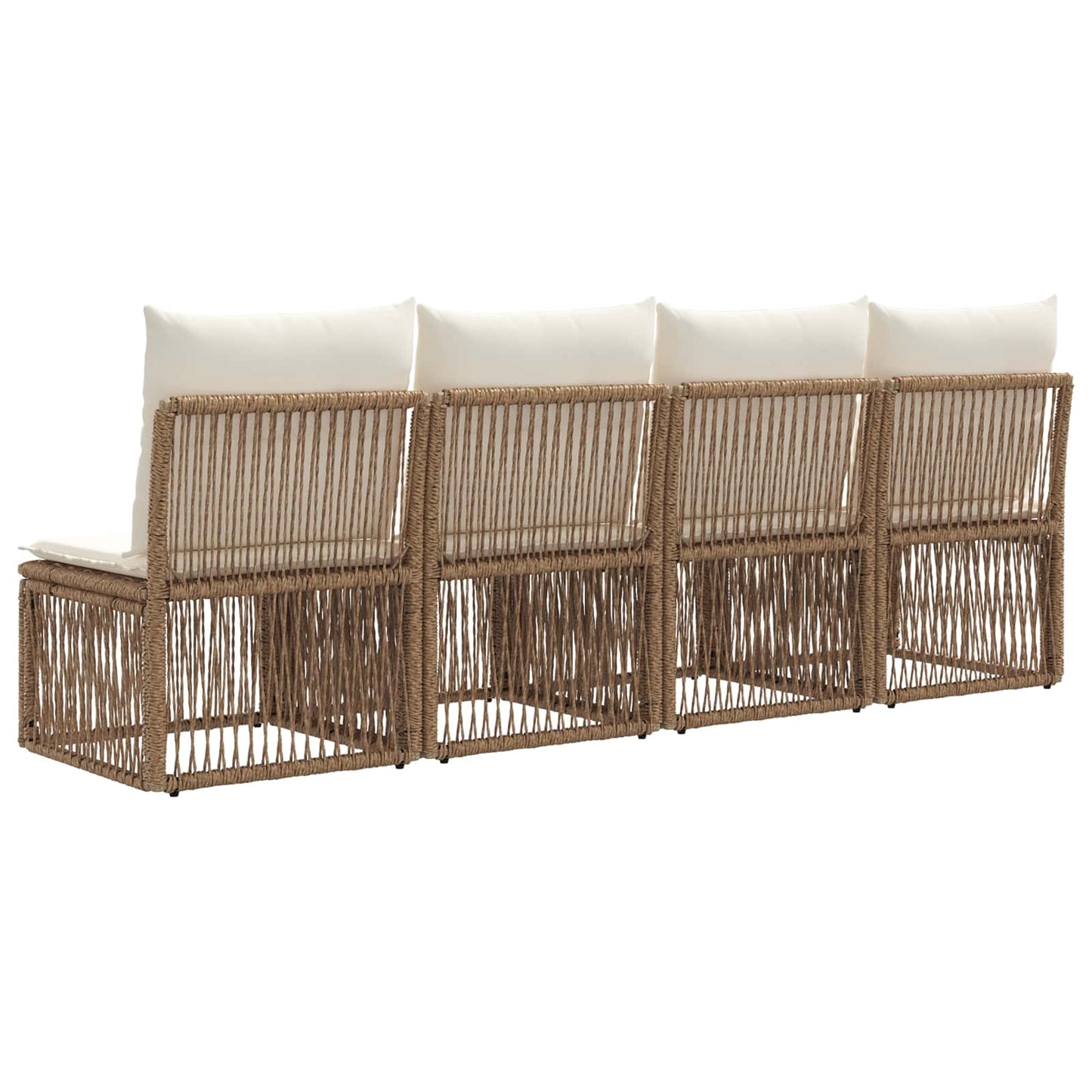 4-zits bank 4 pcs 4-Aantal zitplaatsen Beige poly rattan