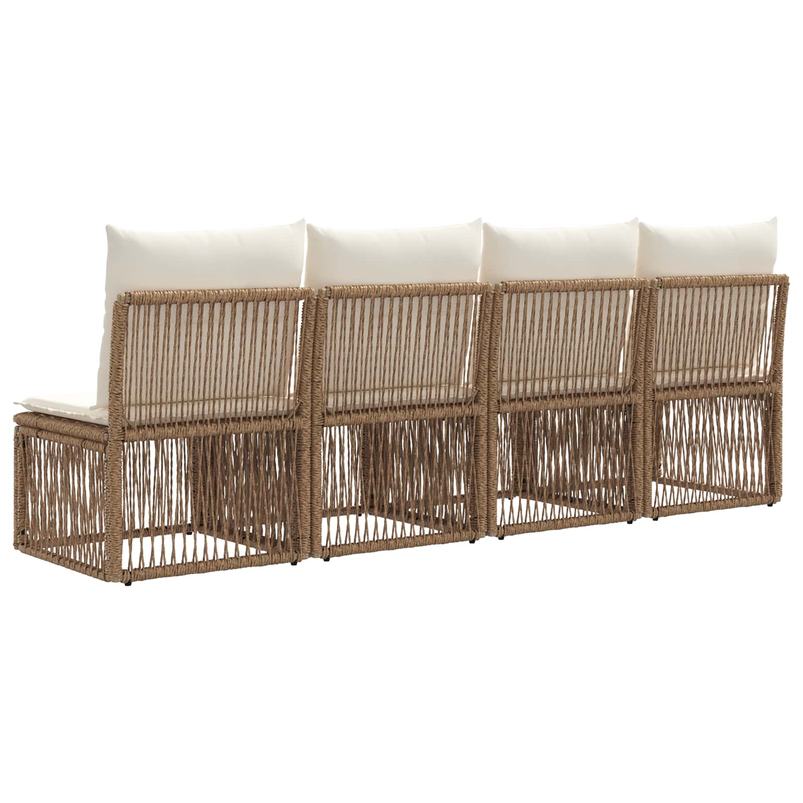 4-zits bank 4 pcs 4-Aantal zitplaatsen Beige poly rattan