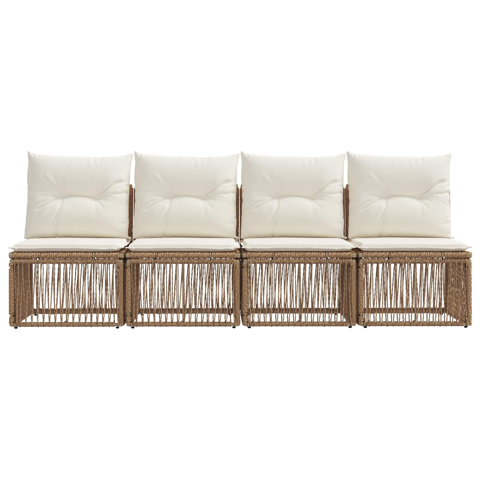 4-zits bank 4 pcs 4-Aantal zitplaatsen Beige poly rattan