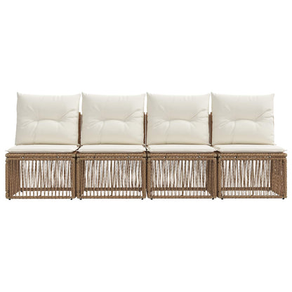 4-zits bank 4 pcs 4-Aantal zitplaatsen Beige poly rattan
