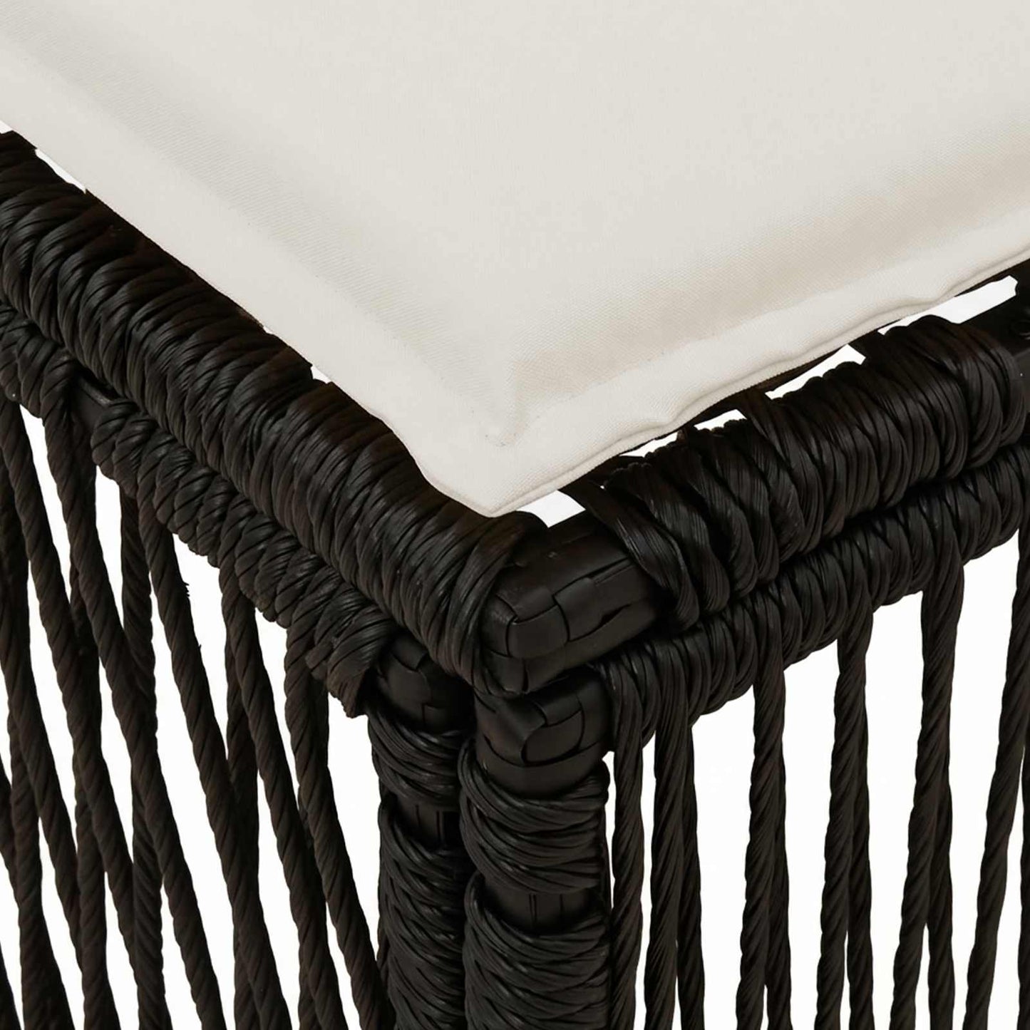 voetensteun Zwart poly rattan