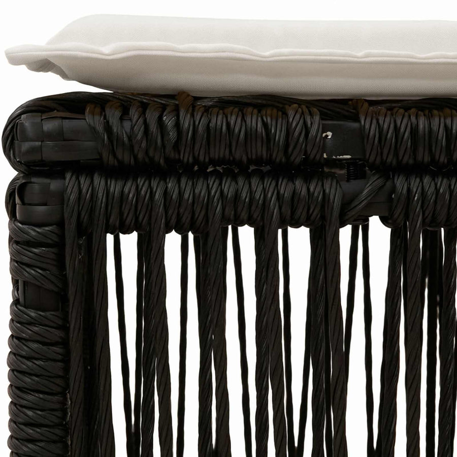 voetensteun Zwart poly rattan