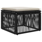 Voetensteun poly rattan zwart 55x55x40 cm
