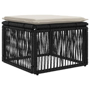 Voetensteun poly rattan zwart 55x55x40 cm