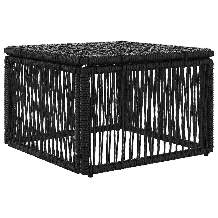 voetensteun Zwart poly rattan