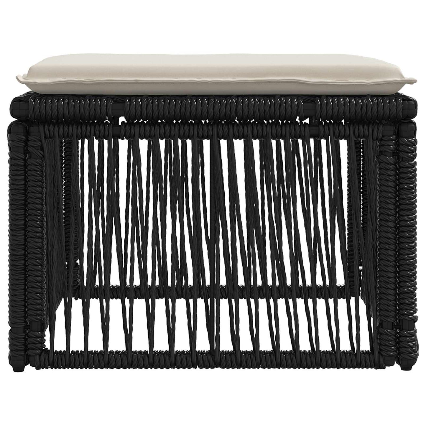 voetensteun Zwart poly rattan