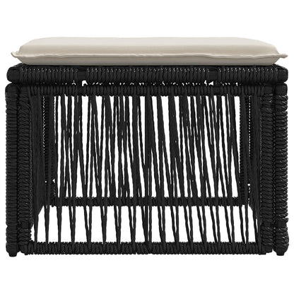 voetensteun Zwart poly rattan