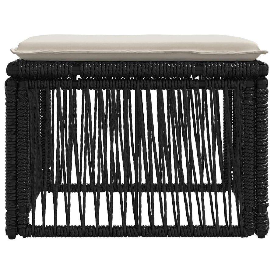 voetensteun Zwart poly rattan