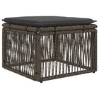 Voetensteun poly rattan grijs 55x55x40 cm