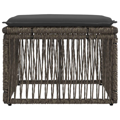voetensteun Grijs poly rattan