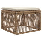 Voetensteun poly rattan 55x55x37 cm beige