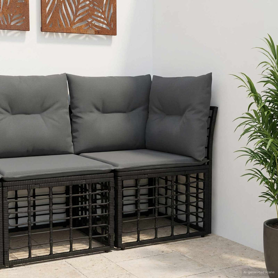 Modulaire Outdoor Hoek Sofa Eenheid Zwart 62 x 62 x 70 cm