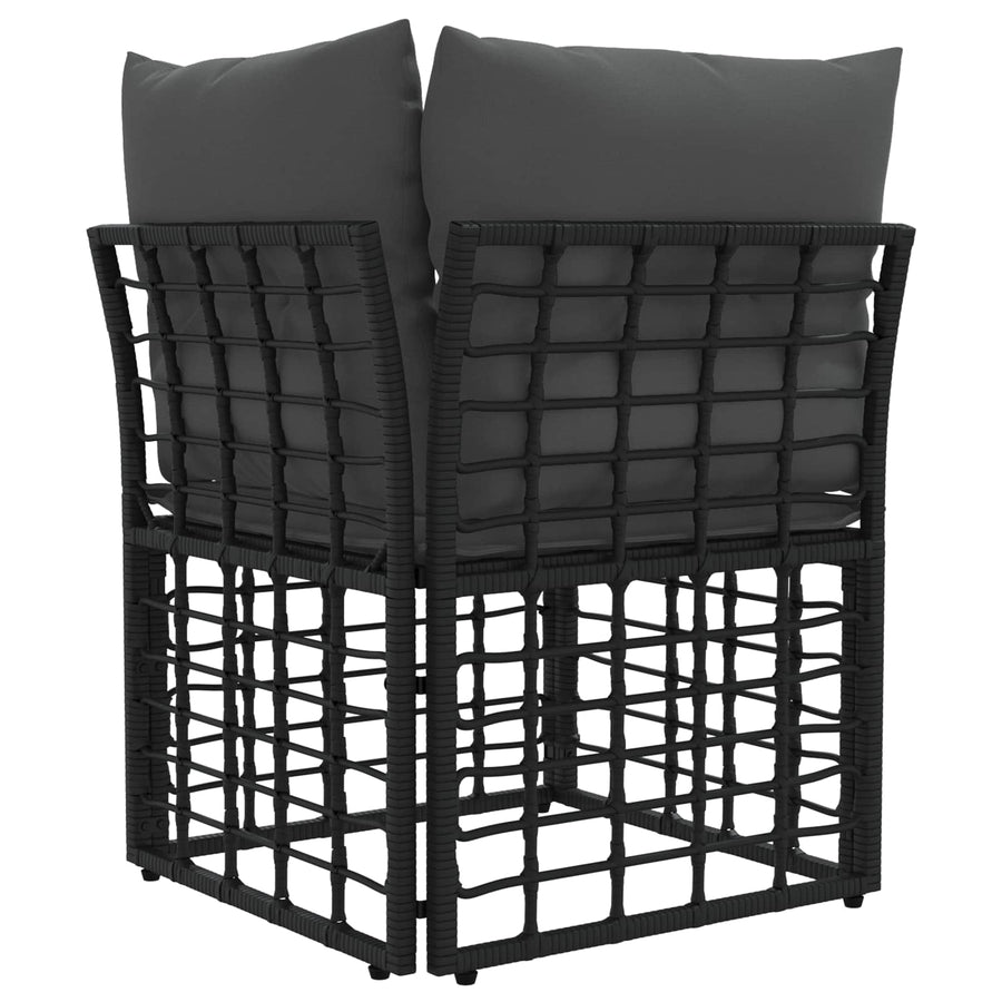 Modulaire Outdoor Hoek Sofa Eenheid Zwart 62 x 62 x 70 cm