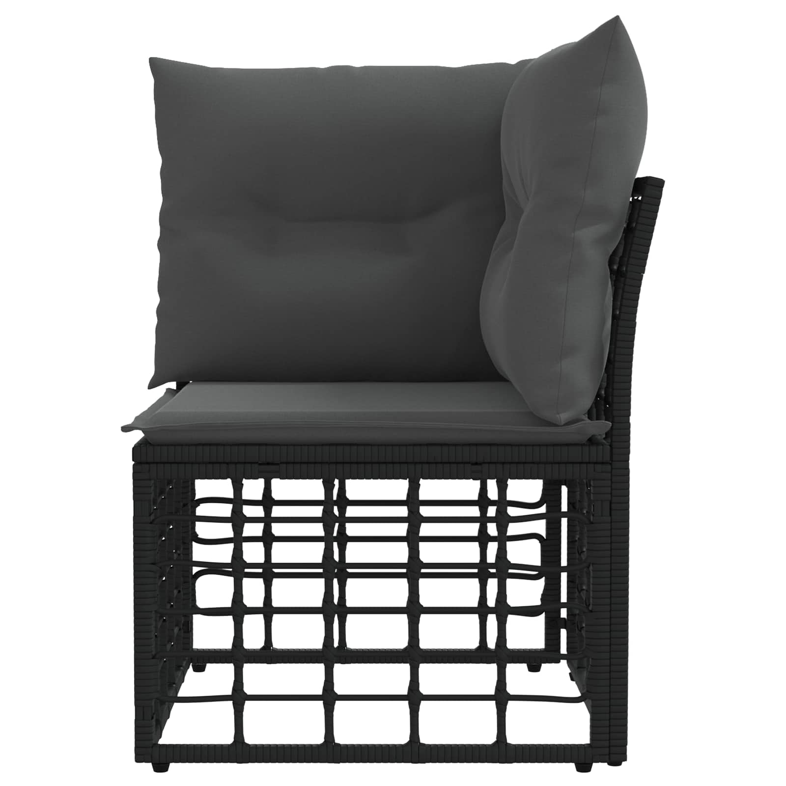 Modulaire Outdoor Hoek Sofa Eenheid Zwart 62 x 62 x 70 cm
