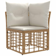Modulaire hoekbank poly rattan naturel 62x62x70 cm