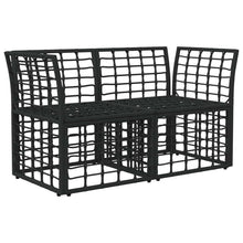 Buiten loveseat 2 pcs Zwart en Donkergrijs poly rattan