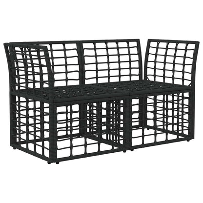 Buiten loveseat 2 pcs Zwart en Donkergrijs poly rattan