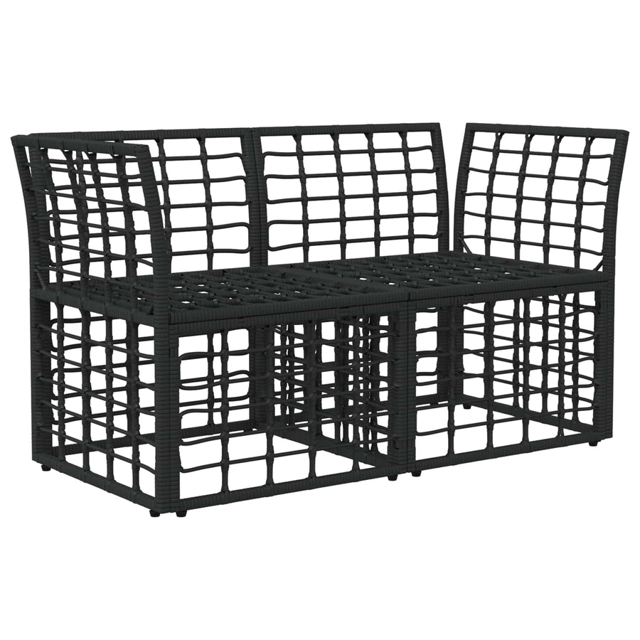 Buiten loveseat 2 pcs Zwart en Donkergrijs poly rattan