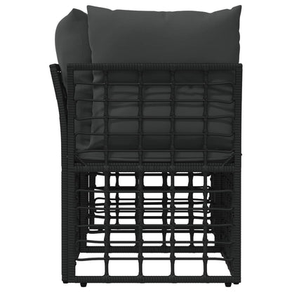 Buiten loveseat 2 pcs Zwart en Donkergrijs poly rattan