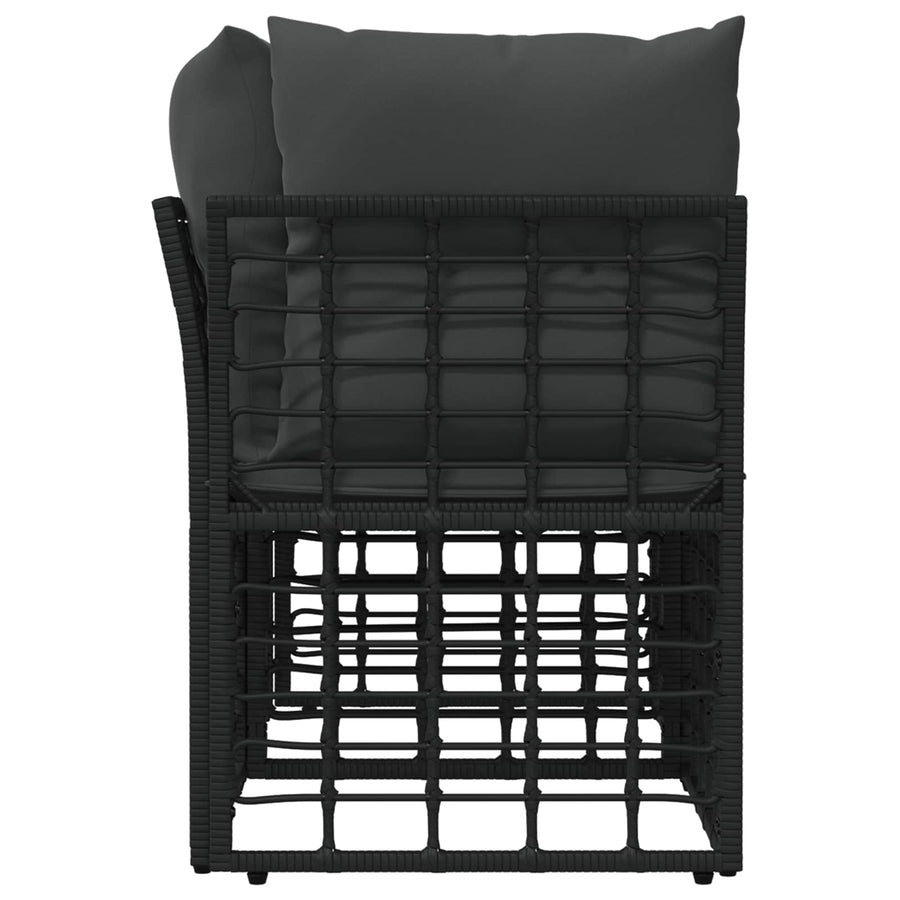 Buiten loveseat 2 pcs Zwart en Donkergrijs poly rattan