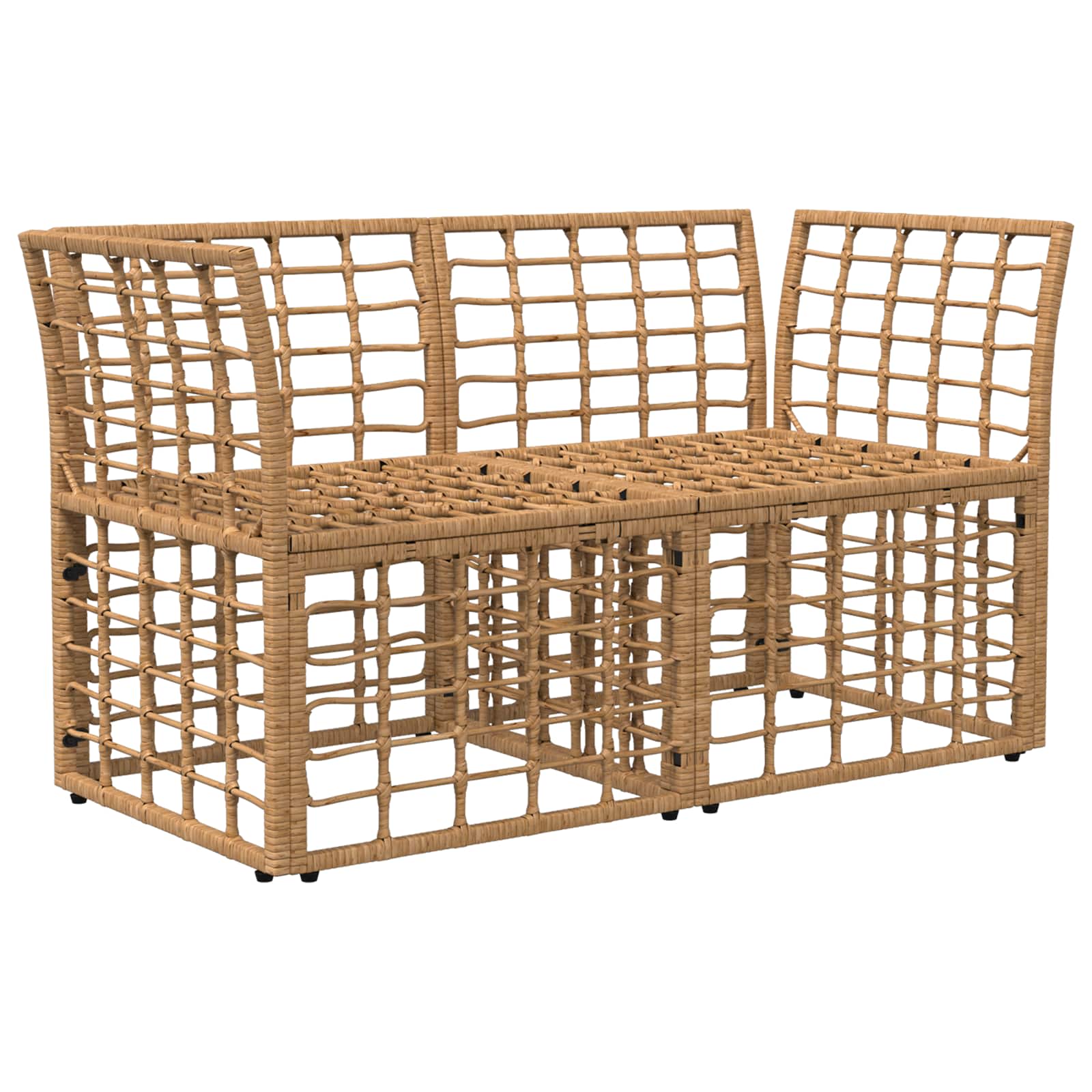 Buiten loveseat 2 pcs Natuurlijk en Crème Wit poly rattan