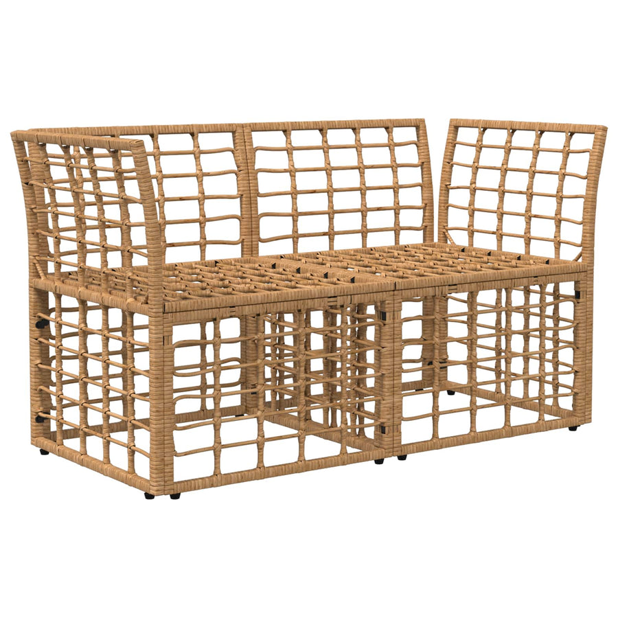 Buiten loveseat 2 pcs Natuurlijk en Crème Wit poly rattan
