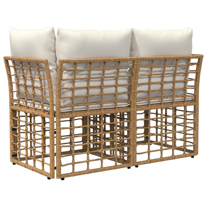 Buiten loveseat 2 pcs Natuurlijk en Crème Wit poly rattan
