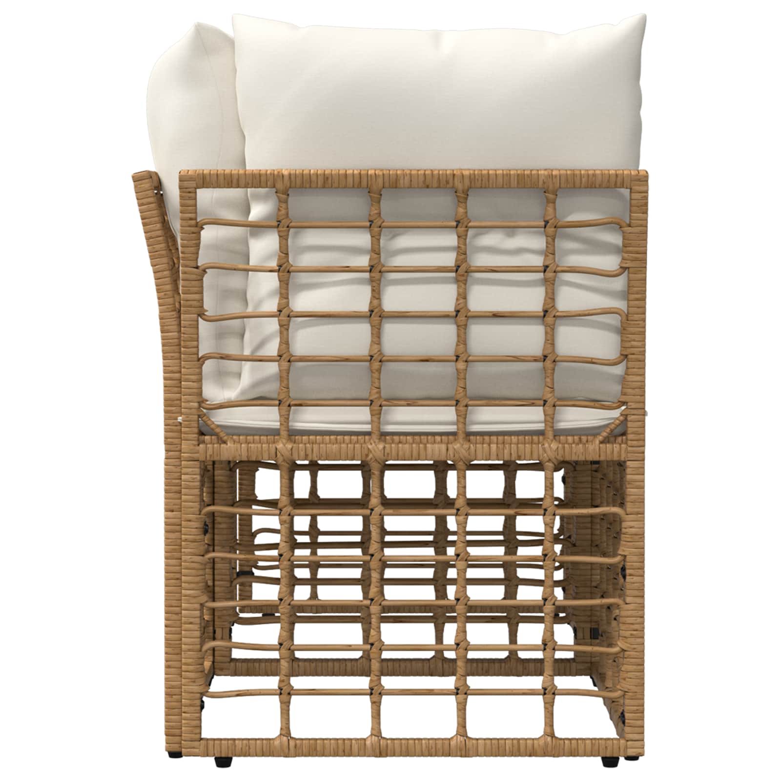 Buiten loveseat 2 pcs Natuurlijk en Crème Wit poly rattan