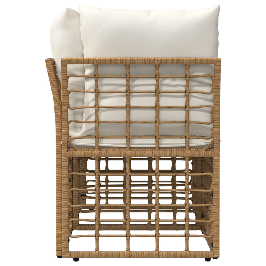 Buiten loveseat 2 pcs Natuurlijk en Crème Wit poly rattan