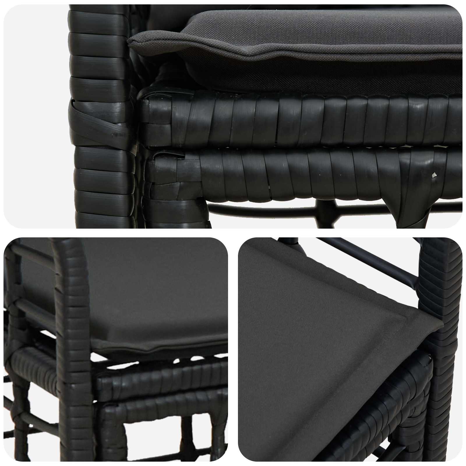 Buiten loveseat 2 pcs Zwart en Donkergrijs poly rattan