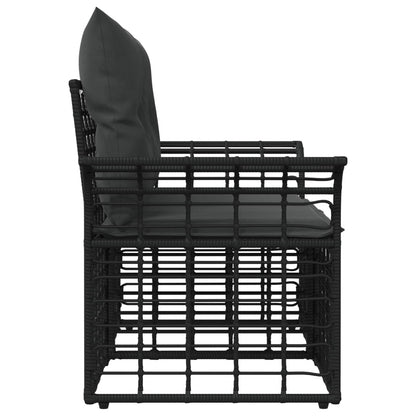 Buiten loveseat 2 pcs Zwart en Donkergrijs poly rattan