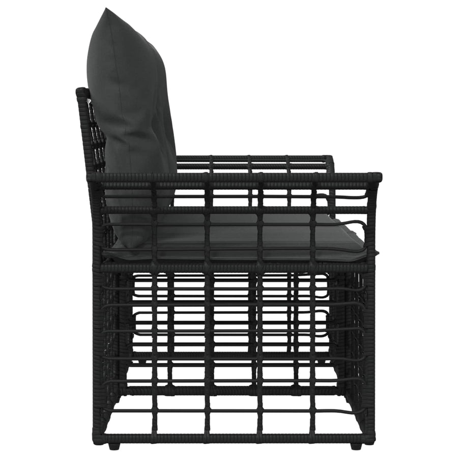 Buiten loveseat 2 pcs Zwart en Donkergrijs poly rattan