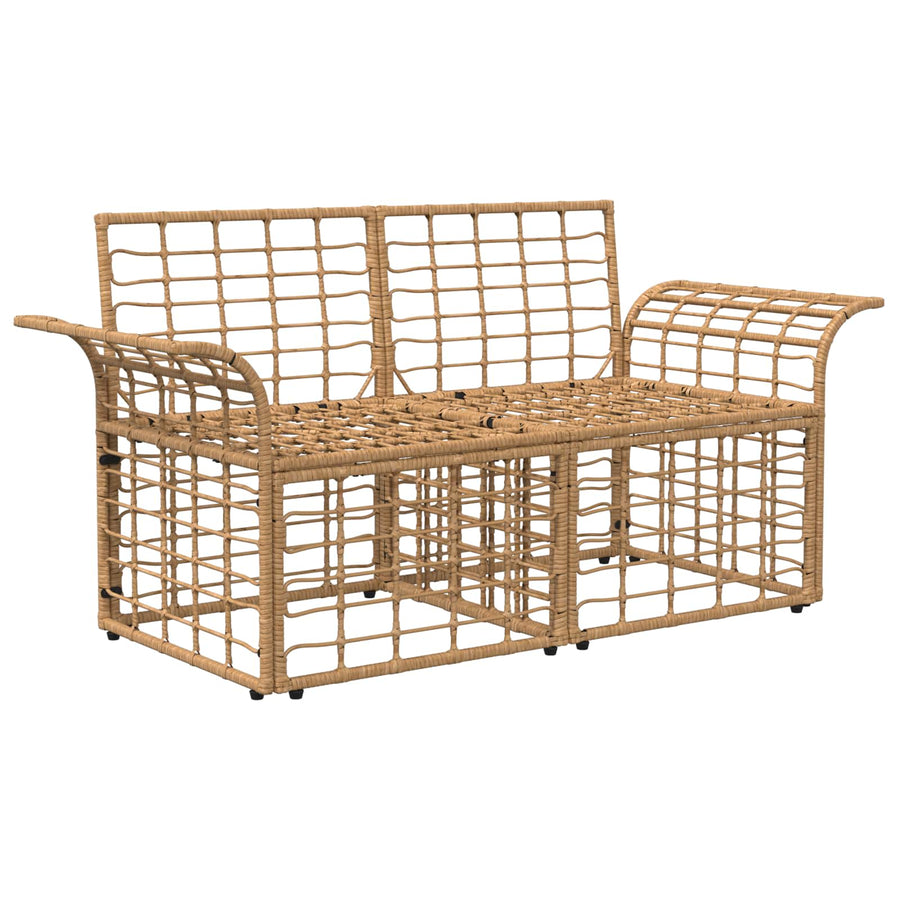 Buiten loveseat 2 pcs Natuurlijk en Crème Wit poly rattan