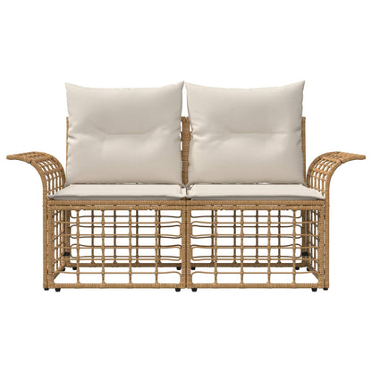 Buiten loveseat 2 pcs Natuurlijk en Crème Wit poly rattan