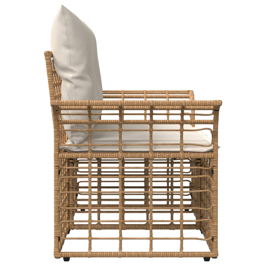 Buiten loveseat 2 pcs Natuurlijk en Crème Wit poly rattan