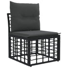 Modular Outdoor Armless Sofa Unit Black 62 x 55 x 70 cm