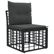 Modulaire buitenbank zwart 62x55x70 cm