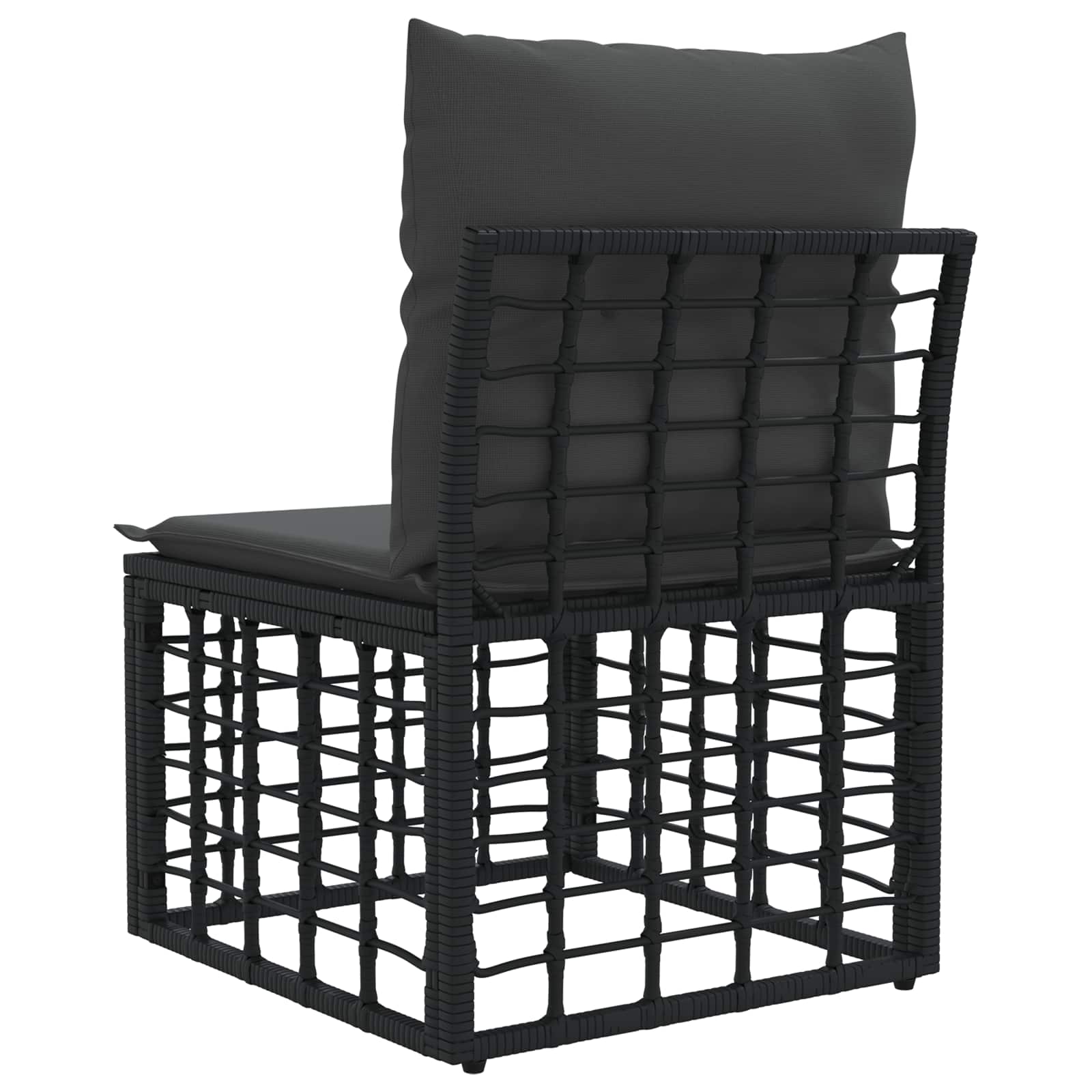 Modulaire Outdoor Armloze Sofa Eenheid Zwart 62 x 55 x 70 cm