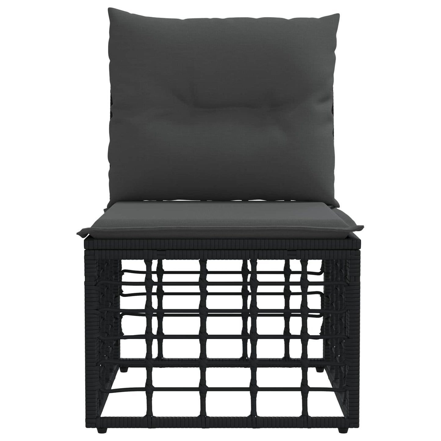 Modulaire Outdoor Armloze Sofa Eenheid Zwart 62 x 55 x 70 cm