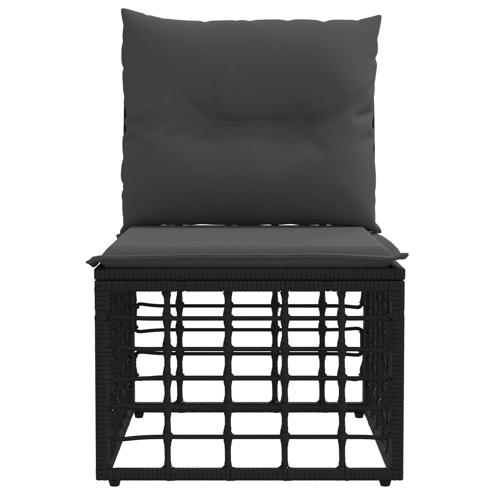 Modulaire Outdoor Armloze Sofa Eenheid Zwart 62 x 55 x 70 cm