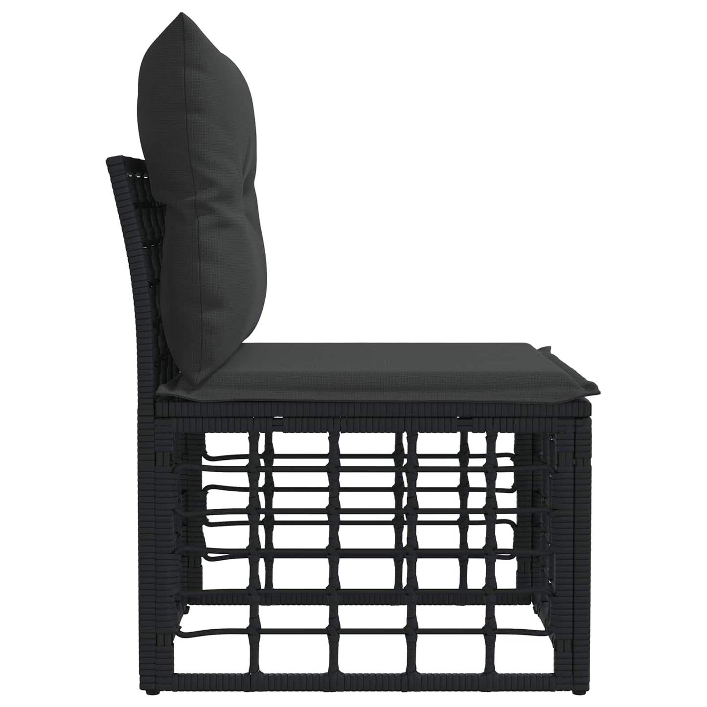 Modulaire Outdoor Armloze Sofa Eenheid Zwart 62 x 55 x 70 cm