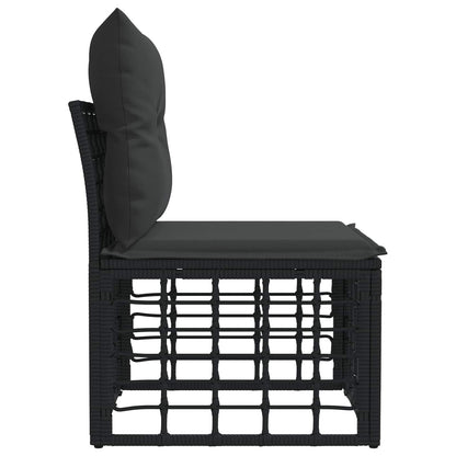 Modulaire Outdoor Armloze Sofa Eenheid Zwart 62 x 55 x 70 cm