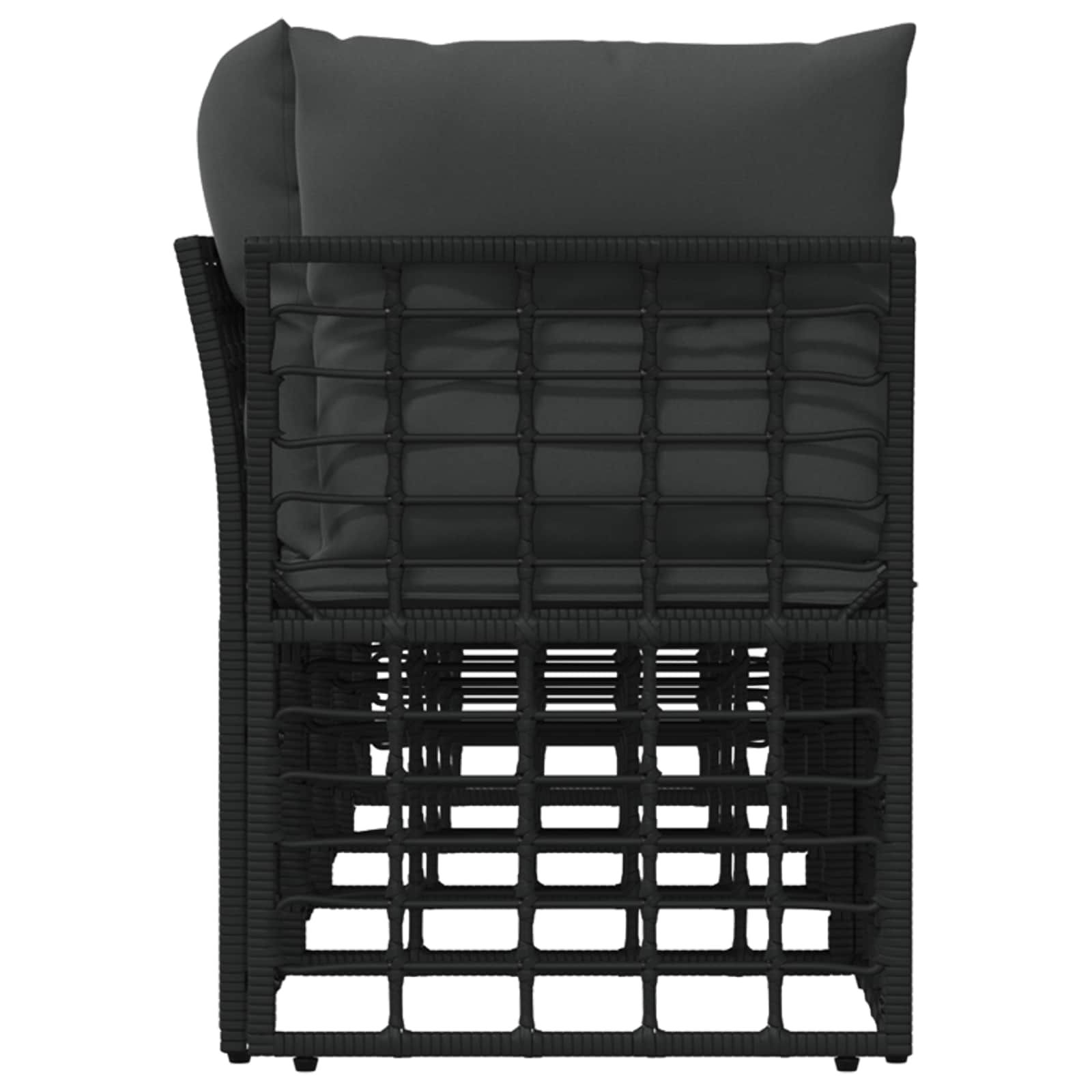 4-Zits Tuin Sofa met Linker Arm 4 pcs Zwart poly rattan