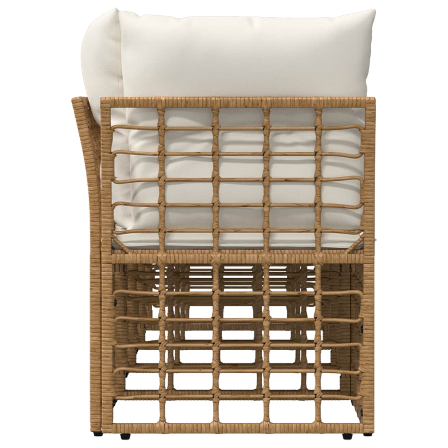 4-Zits Tuin Sofa met Linker Arm 4 pcs Naturel poly rattan