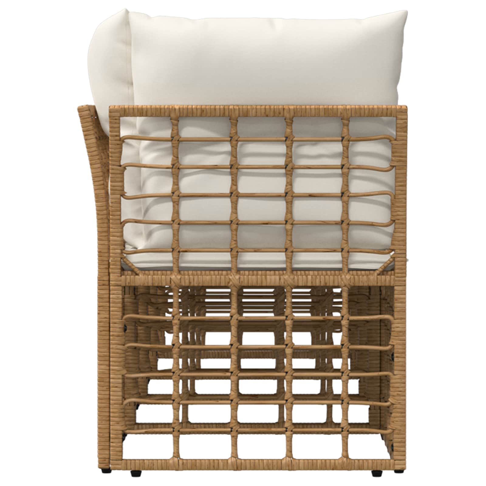4-Zits Tuin Sofa met Linker Arm 4 pcs Naturel poly rattan