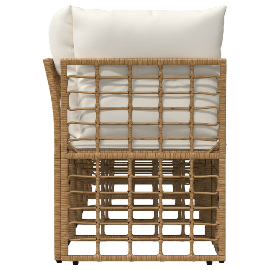 4-Zits Tuin Sofa met Linker Arm 4 pcs Naturel poly rattan