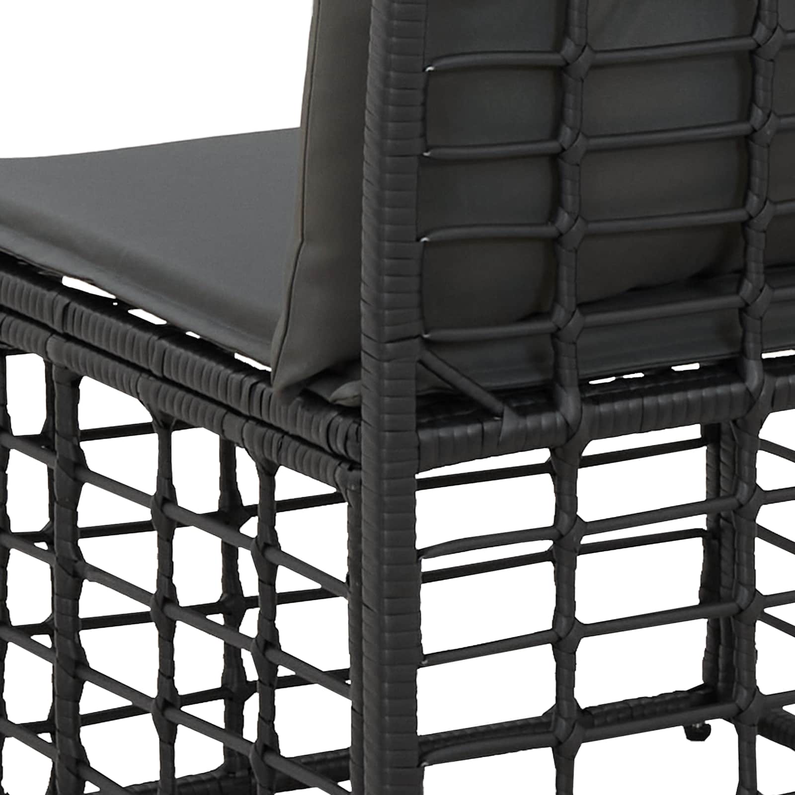 4-Zits Tuin Sofa Armloos met kussen 4 pcs Zwart poly rattan