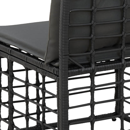 4-Zits Tuin Sofa Armloos met kussen 4 pcs Zwart poly rattan
