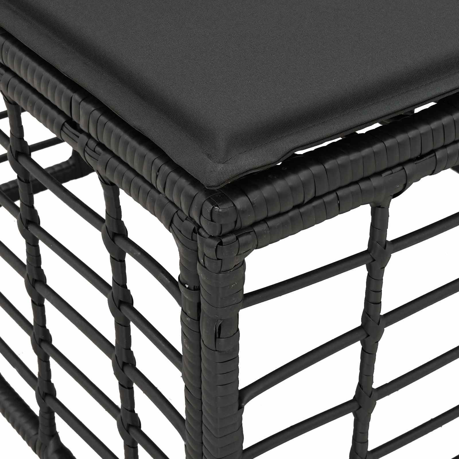 4-Zits Tuin Sofa Armloos met kussen 4 pcs Zwart poly rattan